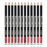 12-color Lip Liner Matte Lipstick Pencil Long-lasting Makeup Lip Liner Valentine gift 12pcs