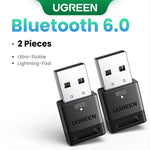 UGREEN USB Bluetooth Adapter, Bluetooth 6.0 Dongle for PC Windows 11/10/8.1, Bluetooth Receiver & Transmitter for Keyboard/Mouse