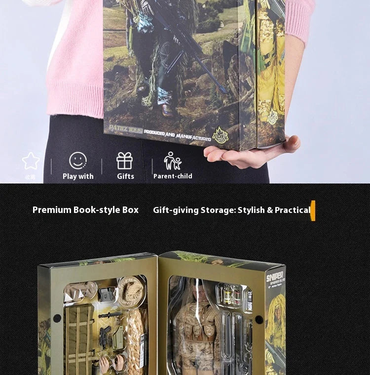 Jungle Sniper 1/6 Soldier Model - Joint Movable Special Forces Doll Handmade Military Action Figure Tactical Collectible Toy