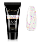 LIMEGIRL 30ml Nail Extension Gel Glitter Soak Off Nail Acrylic Crystal Build Poly UV Gel for Nails Quick Extension Manicure Glue