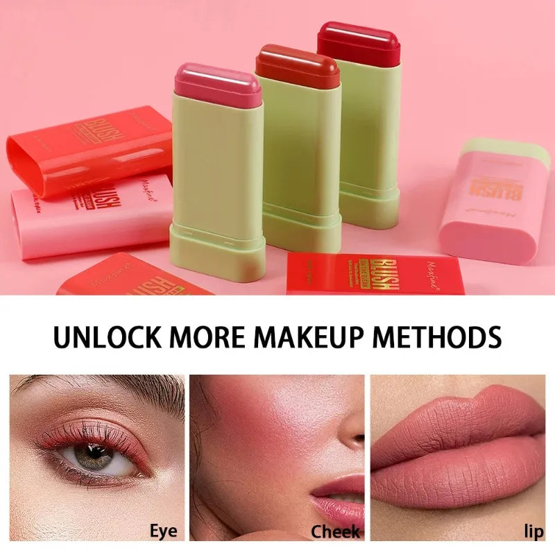 Make Up Multi Functional Blush Stick Easy Color Rouge Blusher Cream Waterproof High Color Rendering Brightening Skin Tone Hot