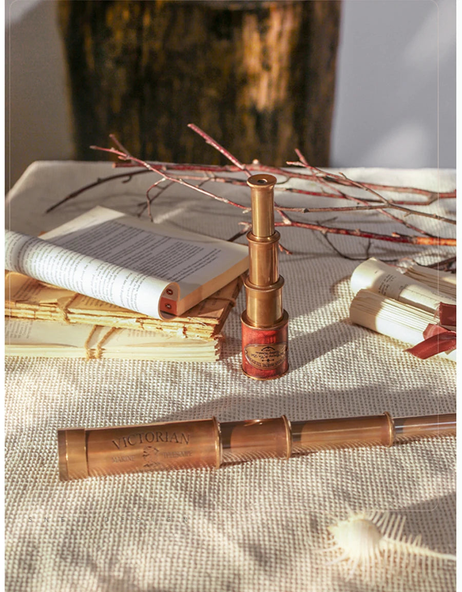 Retro Brass Monocular Telescope Study Desktop Ornaments Home Decoration Model Room Shooting Window Display Handmade Telescope