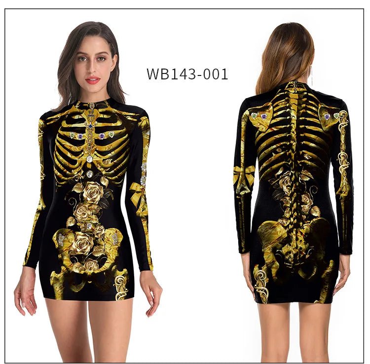 Women's Halloween Costume Dress Cosplay Nurse Costume Uniform Party Sexy Tight Skirt Dress For Female Skeleton Party Carnival