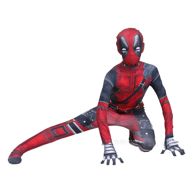 New Movie Character Role Play Costume Superhero Deadpool Costume Mask Sword Bag Suits Halloween Party Cosplay Jumpsuit 3D Style