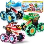 JOYFY 3 Pack Monster Truck Toy Motion Activated Light-Up Cars Press & Go Cars for Boys Girls Birthday Christmas Gifts