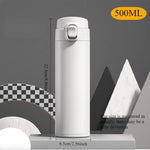 500M/16 Oz Insulated Mug Tritan Material Stainless Steel Metal Water Bottle Leakproof BPA Free Suitable for Hot and Cold Drinks