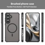 Translucent Frosted Shield Shockproof Case For Samsung Galaxy S25 FE Magnetic Wireless Charging TPU Frame Plastic Phone Cover