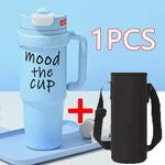 1000ML Thermal Water Bottle 32oz Large Capacity With Straw Stainless Steel Thermos Bottle Cold and Hot Thermos Cup