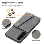 Card Holder Leather Case for Samsung Galaxy S25 Ultra S24 FE S23 S22 Ultra S21 S20 FE S10 Plus 5G Wallet Phone Cover Etui Coque