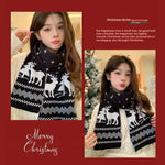 Christmas Atmosphere Santa Claus Knitted Red Scarf For Women New Style Warm Neck Protection Knitted Scarf Versatile Shawl