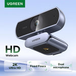【RU】 UGREEN 2K Web cam with Microphone, Full HD 2K, Auto Light Correction, Video Webcam for Streaming