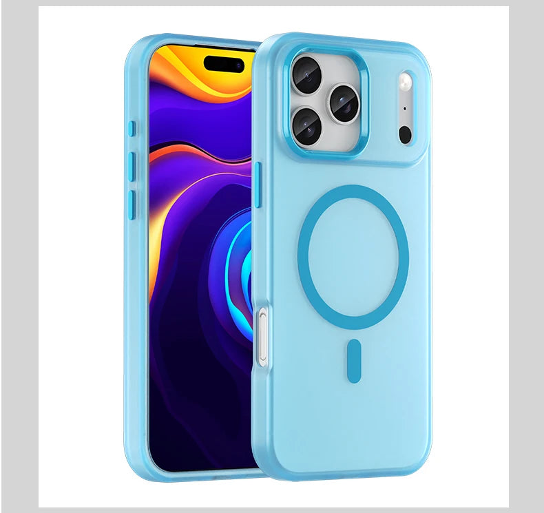 Shockproof Matte Transparent Case For Magsafe Case For iPhone 17 Pro Max 17 Air 17 Pro 17 Wireless Charge TPU Soft Cover Funda