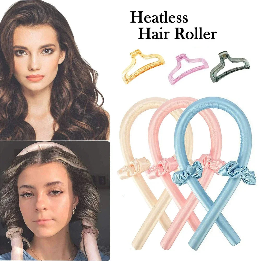 Heatless Hair Curler Curling Rod Headband No Heat Silk Ribbon Curls Hair Roller Curlers for Hair Straightener Hair Styling Tools