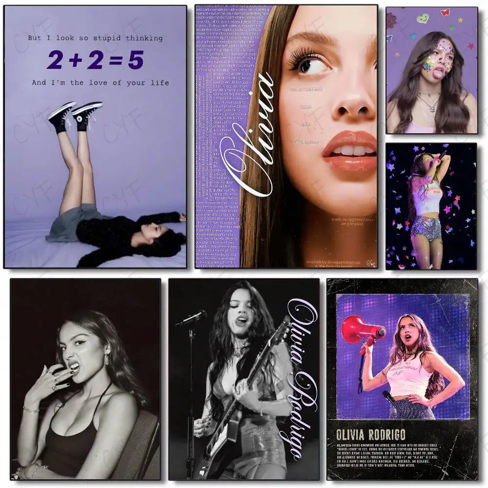 Singer O-Olivia R-Rodrigo Album Poster Wall Art Painting For Home Room Decoration Bedroom Wall Decor Canvases Waterproof Posters