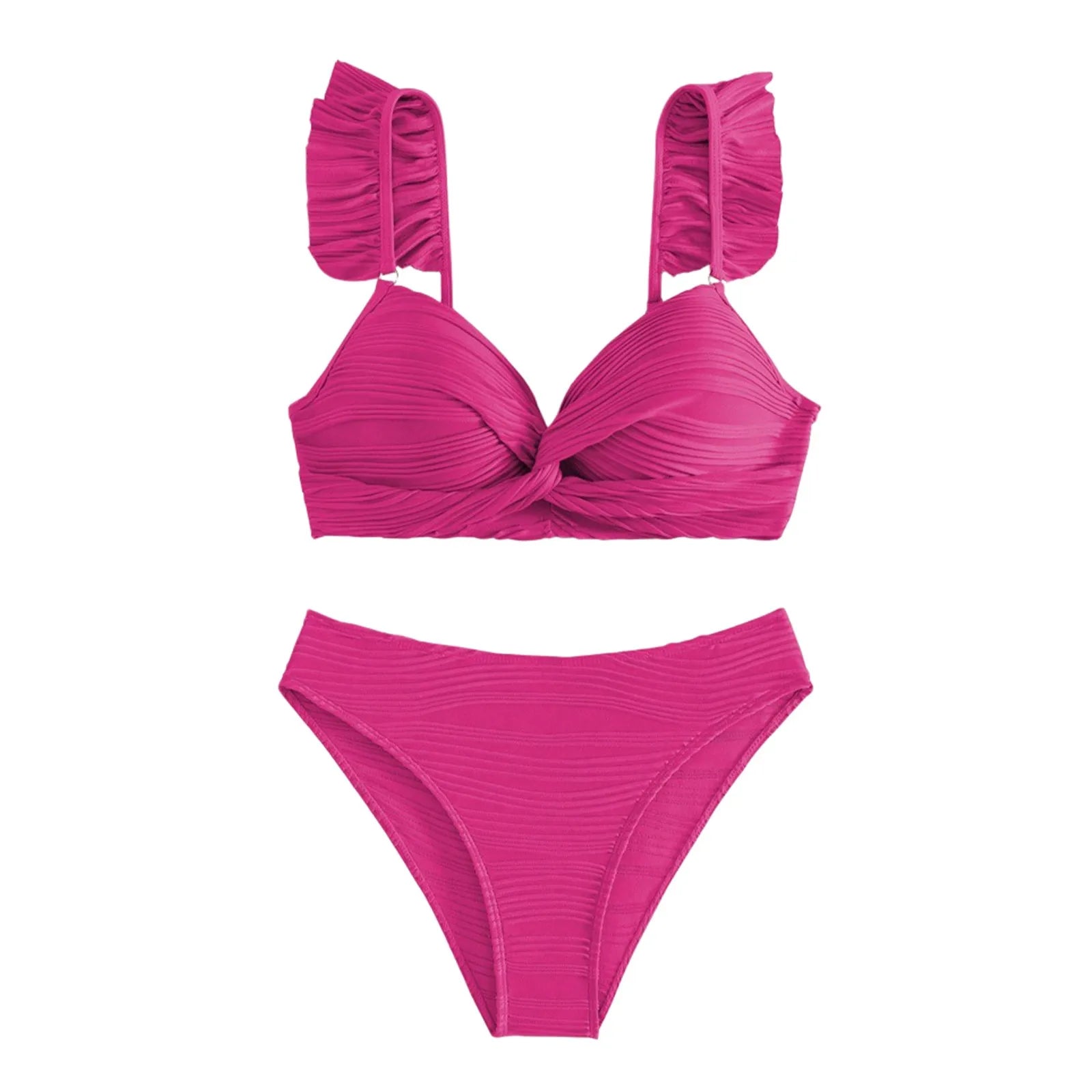 2025 Solid Color Triangle Bikini Set for Women