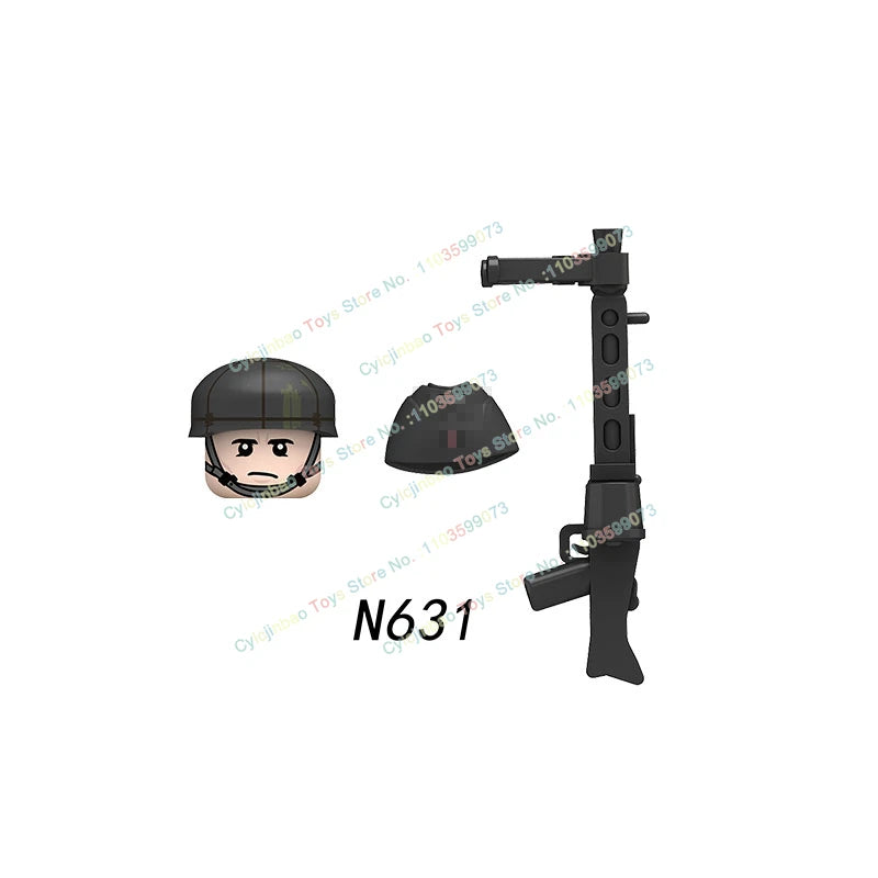 N601-650 MOC Military War Infantry Soldiers Action Figures Creative Bricks Accessories Building Blocks Children's Toys Gifts