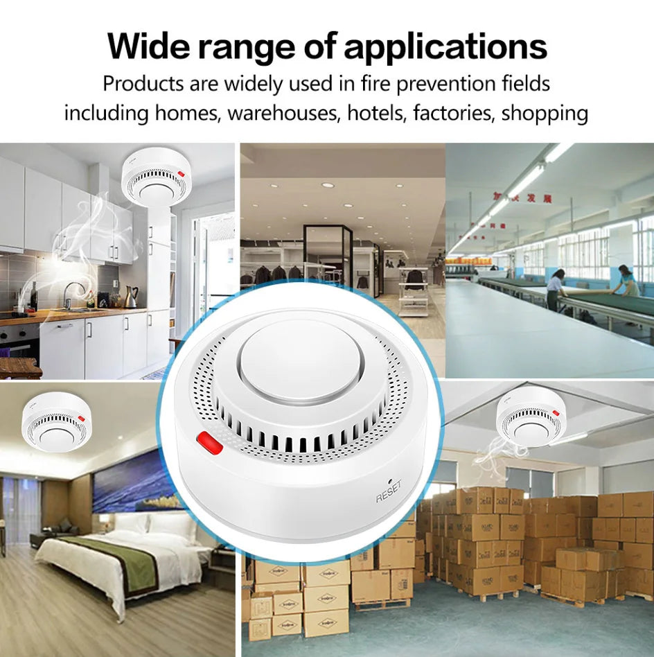 Tuya Smart WiFi Smoke Sensor Fire Protection Smoke Detector 85dB Sound Security System Firefighters  Smartlife APP Control