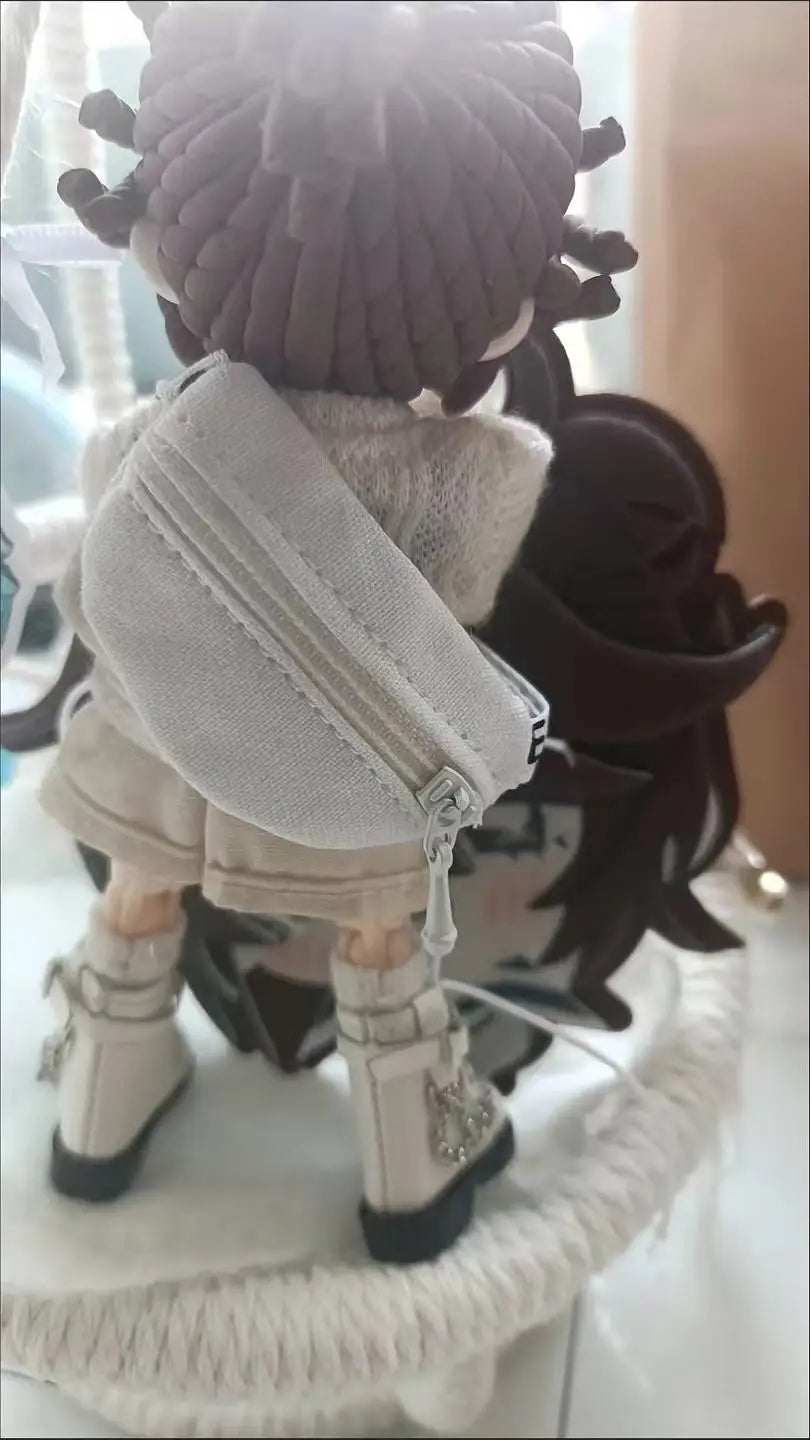 17cm V1 V2 Labubu Crossbody Bag Cute 1/6 1/8 1/12 BJD Dolls DIY Waist Bags Cute 15cm Idol Plush Doll Accessories Belt Bag Gift