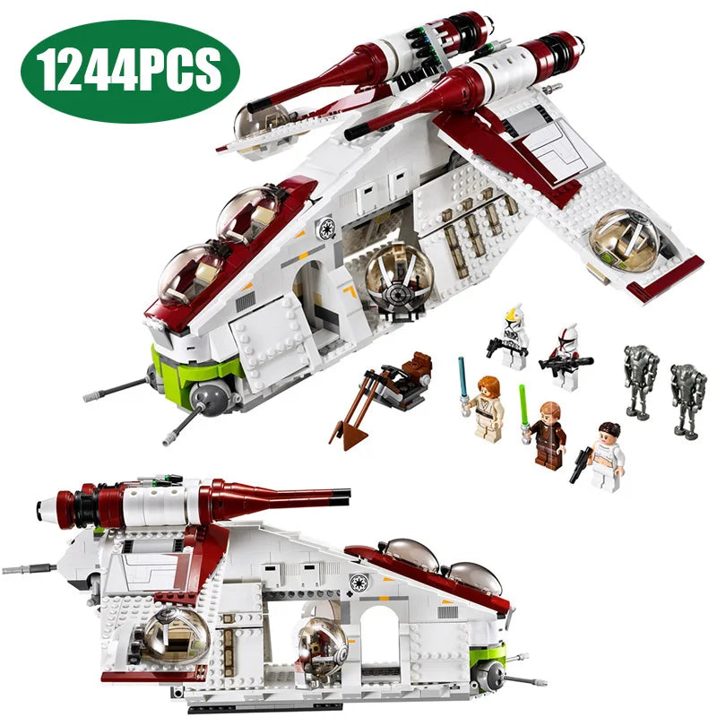 Hot Toys Star 1228pcs Plan Republic Dropship Gunship Building Blocks Bricks Legoing WARS 75021 Toys For Children Birthday  Gift