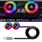 2 in 1 Smart RGB Pickup Lights LED 3D Ambient Lamp Sound Control Music Rhythm Lights Air Freshener for Car Gaming TV Creative