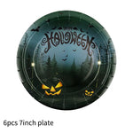 Halloween Themed Disposable Tableware Cups 7 Inch Plates 9 Inch Plates Halloween Party Decoration Supplies Festival Supplies