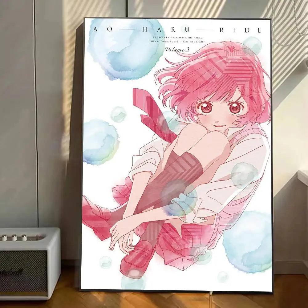 Comic Book Series Ao H-haru R-ride Poster Gallery Prints Self Adhesive Home Decor Decoration Wall Decals Living Room Sticker