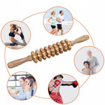 9 Rollers Wooden Handheld Massager Roller Stick for Trigger Point, Anti-Cellulite, Body Muscle Pain Relief