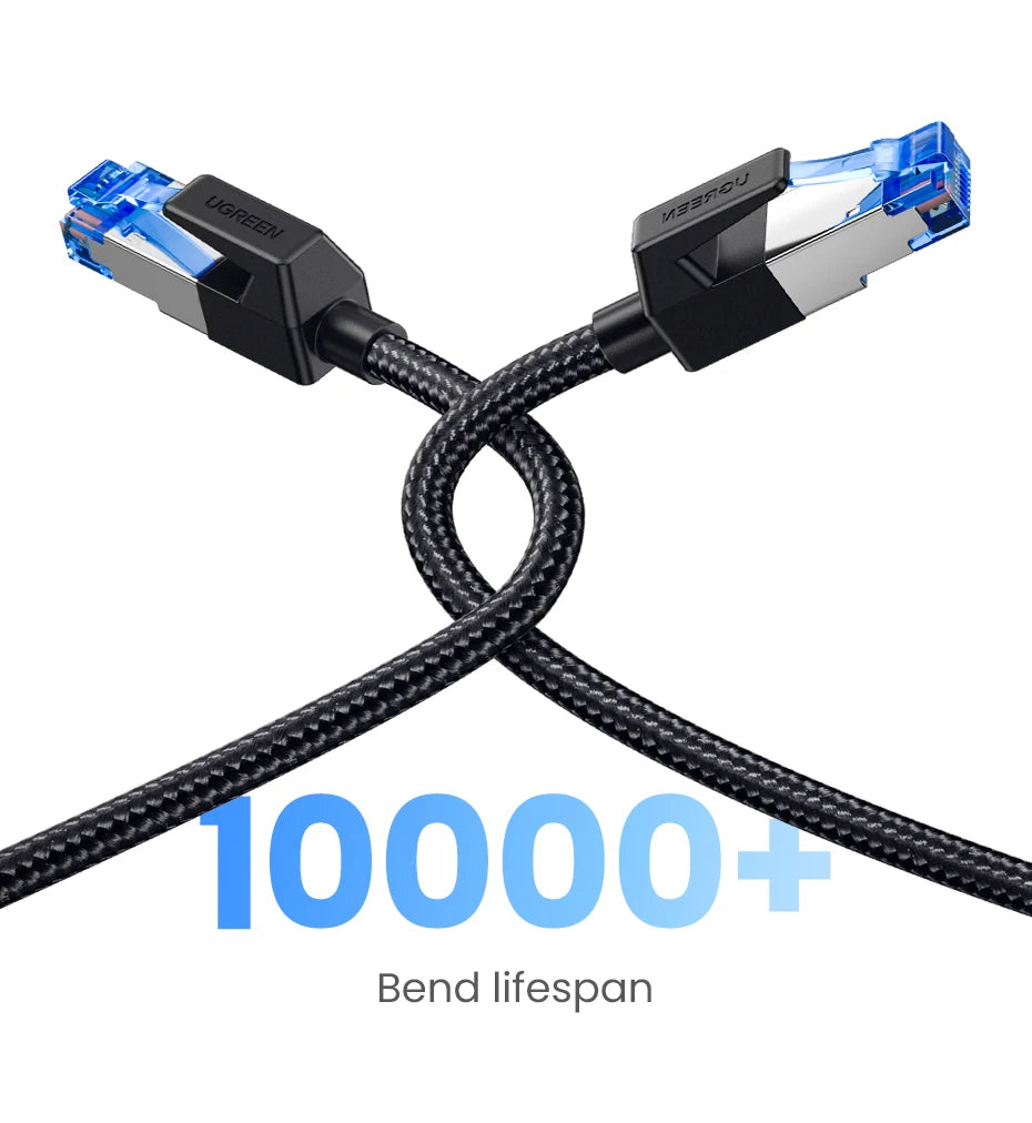 UGREEN CAT8 Ethernet Cable 40Gbps 2000MHz CAT 8 Networking Cotton Braided Internet Lan Cord for PC Laptop PS5 4 RJ45 Cable
