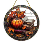 2D Halloween pumpkin circular acrylic sign, suitable for windows, porches, classrooms, courtyards, Halloween decorations, gifts