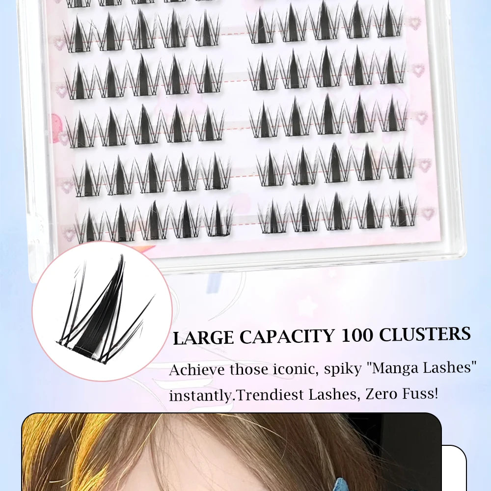 Upgraded Sunflower False Eyelashes No Glue Fake Lashes  Natural Reusable Band-Free Lashes Manga Lash Makeup Korean