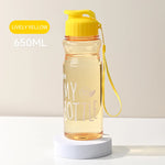 Transparent Water Bottle Portable Sport Cup for Drinking Kitchen Tools 650ML Water Bottle For School Gym Travel Girl Boy