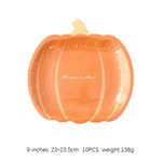 Halloween Thanksgiving Disposable Tableware White Paper Plates Halloween Pumpkin Party Supplies Birthday Party Decor