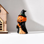 Cute Halloween Decor Set Mini Ghost Pumpkin Witch Demon Resin Figurines for Home Tabletop Party Decoration Gift  Party Ornament