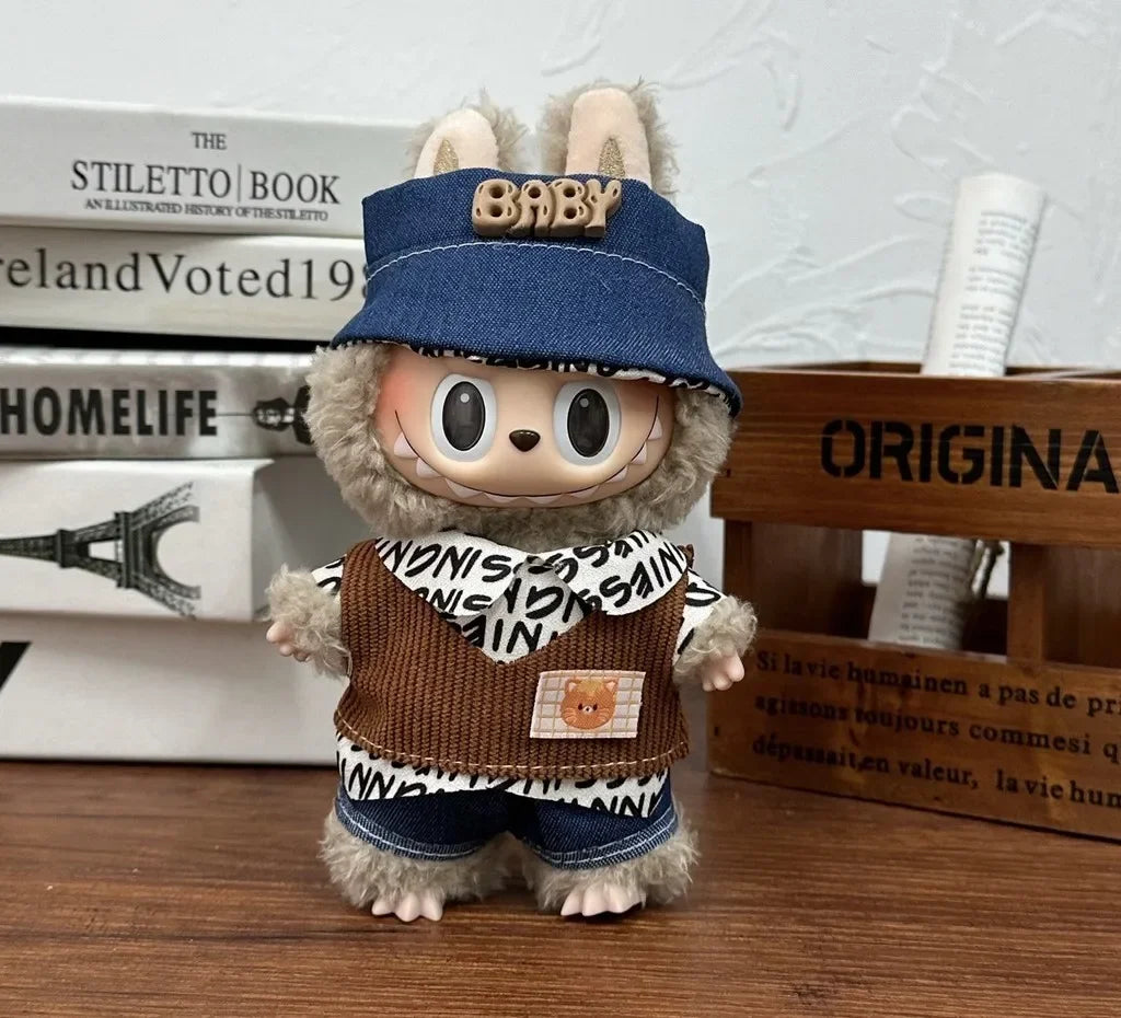 17cm Labubu Doll Clothes Capybara Cos Suit V1 V2 V3 Outfit Stylish Clothing Set for Plush Toy Dolls Accessories