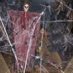 1Set Halloween Decorative Hanging Ghost Skull Skeleton Gauze Haunted Home Party Horror Props Hanger House Yard Party Hanging