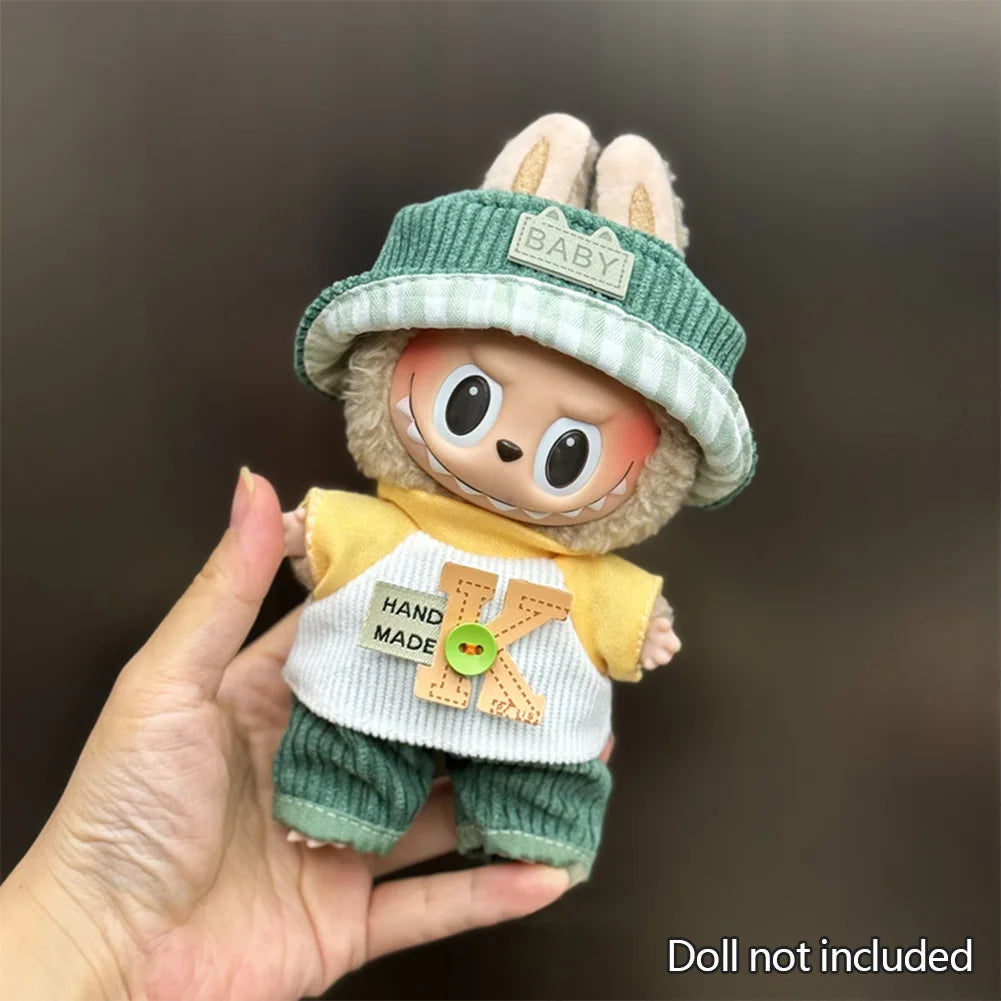 Fashion Clothes Ropa Labubu Clothes Outfit Doll Accessories For 15/17cm Labubu V2 V1 Plush Doll's Suspenders Suit