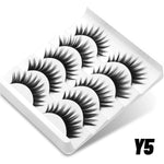 GROINNEYA Cat eye Lashes 5/6 pairs Clear Band Lashes Natural Look 6D Wispy Eyelashes False Lashes Eyelashs Extension