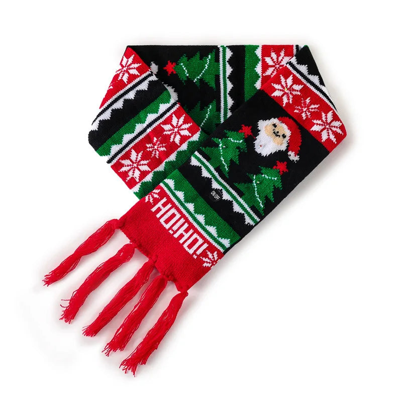 Christmas LED Scarf - Knitted Multicolor Light-Up Scarf for Kids and Adults
