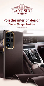LANGSIDI Luxury Nappa Leather Magnetic Phone Case for Samsung s24 ultra Galaxy s23 ultra s24 plus for Magsafe fundas Back Cover