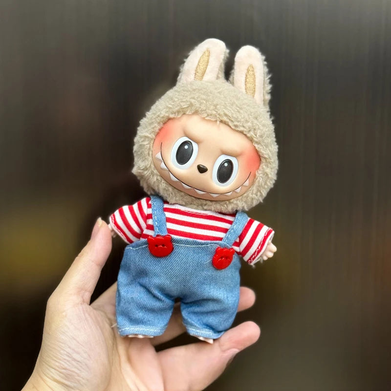 Mini Plush Doll'S Clothes Outfit Accessories For Korea Kpop Exo 15-17cm Labubu Idol Overalls set Clothing Gift