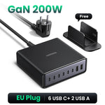 UGREEN 200W GaN Charger 8 in 1 Desktop USB C Charging Station Stand For Macbook Laptops iPhone 16 15 Pro Xiaomi Samsung Tablets