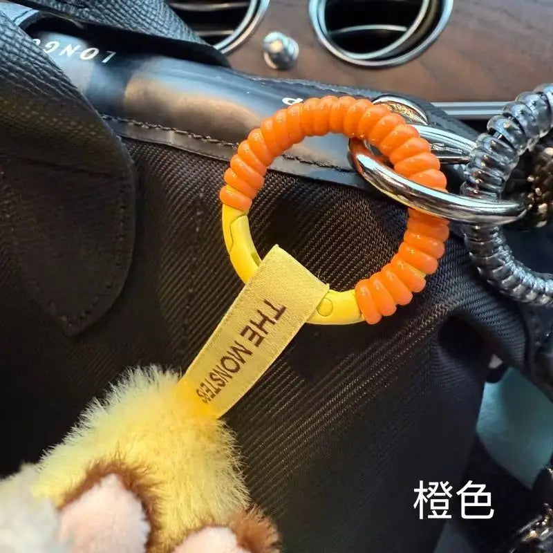 Labubu Anti Drop Buckle Silicone Rope Keychain Protection Ring Colorful Winding Fixed Anti Drop