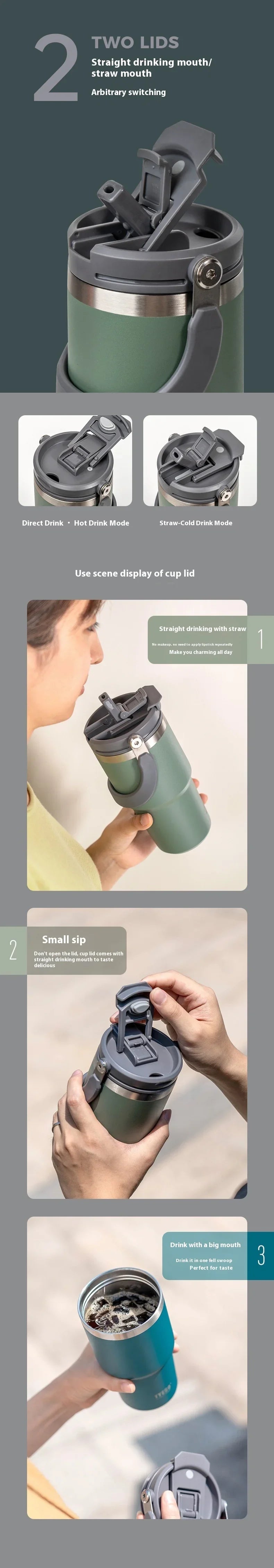 Tyeso Stainless Steel Coffee Cup Cold And Hot Double-layer Insulated Cup Tumbler Thermo Water Bottle Car Travel Mug Vacuum Cup