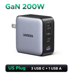 UGREEN 200W Travel GaN Charger PD 3.1 140W QC4.0 3.0 Quick Charge For Macbook Pro Laptops iPhone 17 16 Samsung S25 Xiaomi Tablet