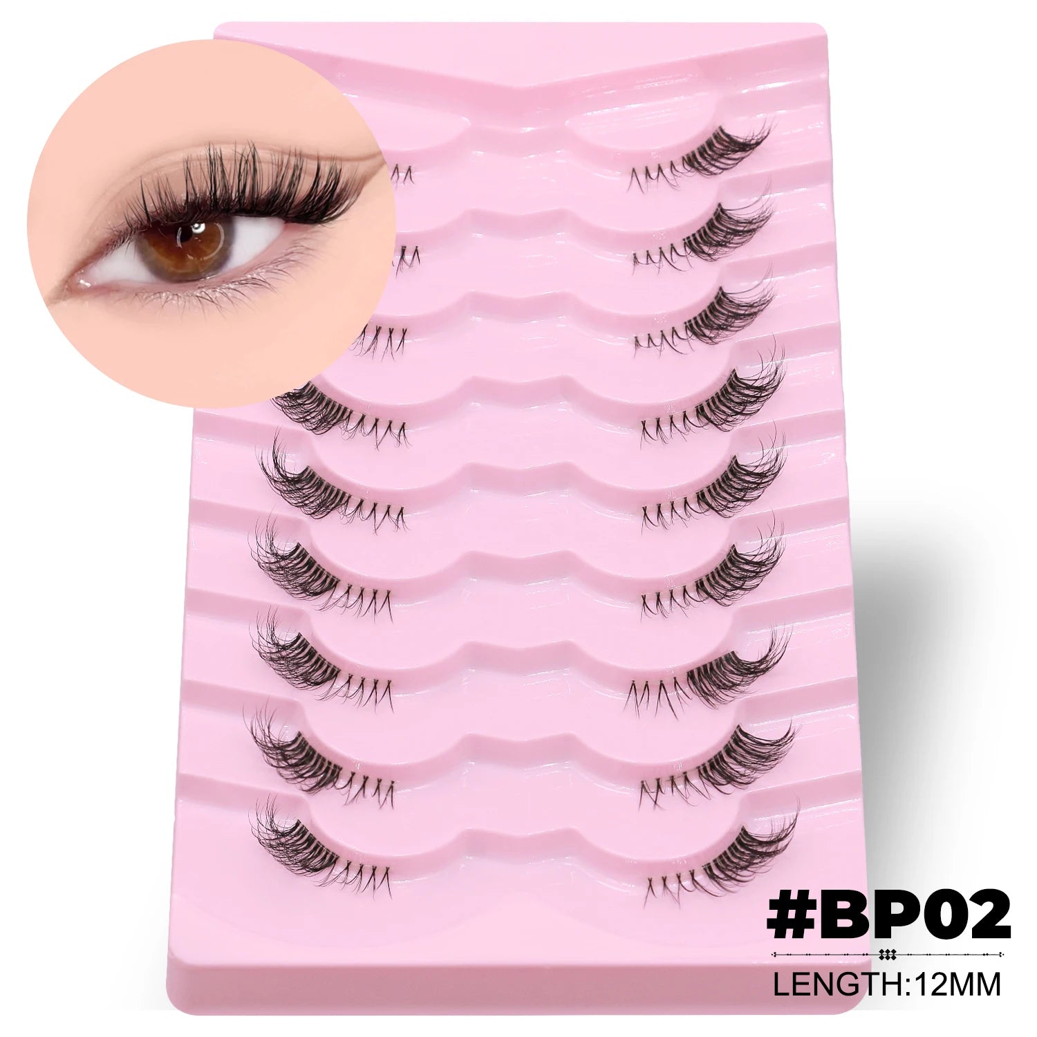 GROINNEYA Cat Eye Lashes Create Natural Look Half Eye Lashes With Winged Ends For Extended Eyelash For Daily Use