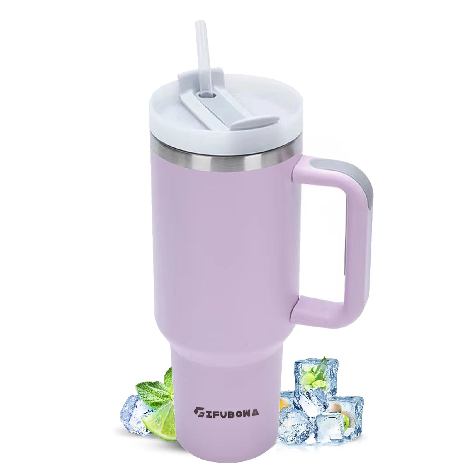 1200ml Stainless Steel Insulated Straw Water Bottle Thermal Coffee Car Cup 40oz Cold Hot Mug Vacuum Flask with Handle for Travel