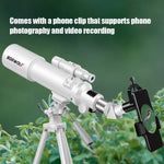 BORWOLF AZ70500 refracting astronomical telescope 70MM large aperture 25X-416X for observing the moon and planets