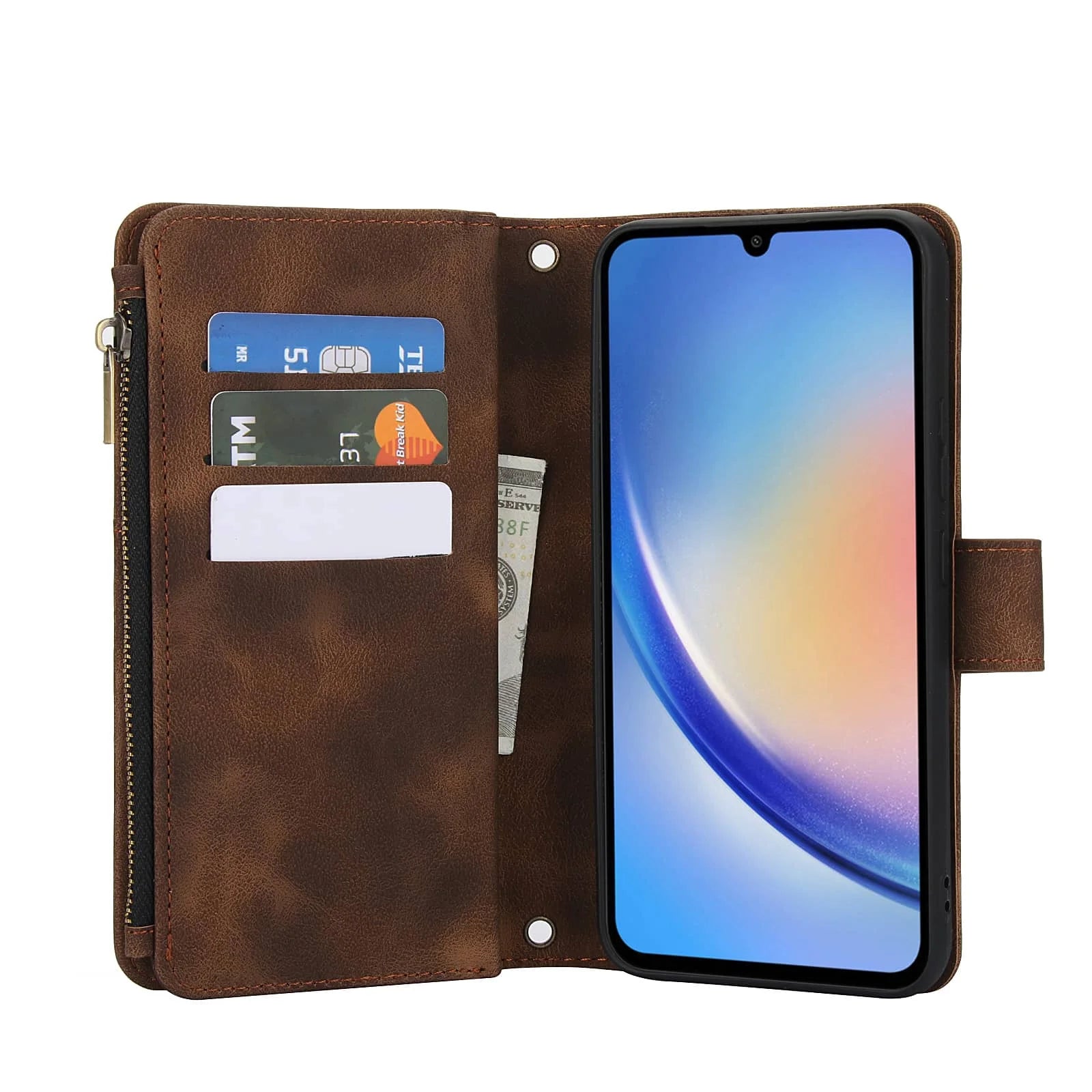 for Samsung Galaxy A35/A34/A25/A24/A73/A72/A55/A54/A53/A52/A15/A14 Case Wallet, Durable Leather Magnetic Buckle Flip Card Holder