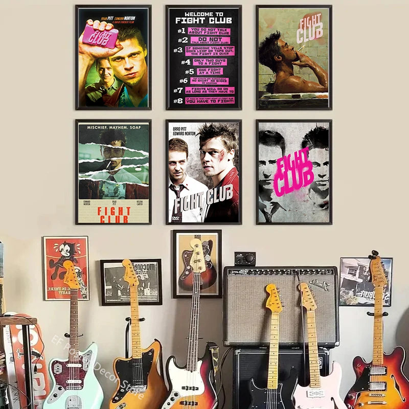 Movie Poster Film Fight Club Aesthetic Prints Picture Gift Kitchen Room Home Decor Club Bar Cafe Decoration Art Wall Painting