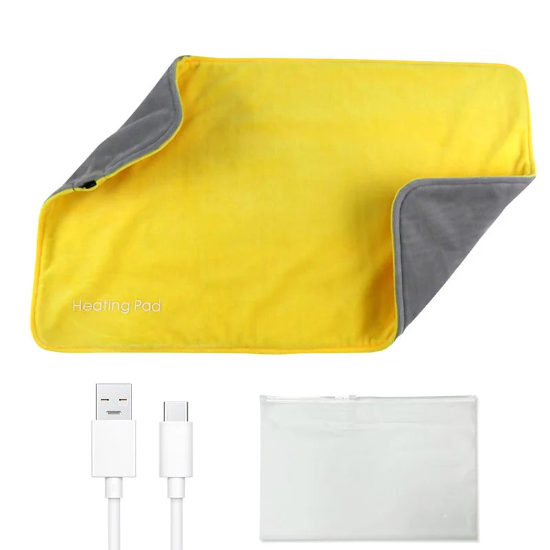 2025 USB 5V Electric Heating Pad for Cramps & Back Pain Relief Heat Pad with 59 INCH Cable Mini Heated Blanket 19.6*11.8 INCH